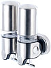 Carlo Milano Doppelter Edelstahl-Seifenspender, Wandmontage, 2x 350 ml PEARL Seifenspender