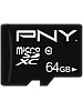 PNY Performance Plus microSD, mit 64 GB und SD-Adapter, Class 10 PNY microSD-Speicherkarten