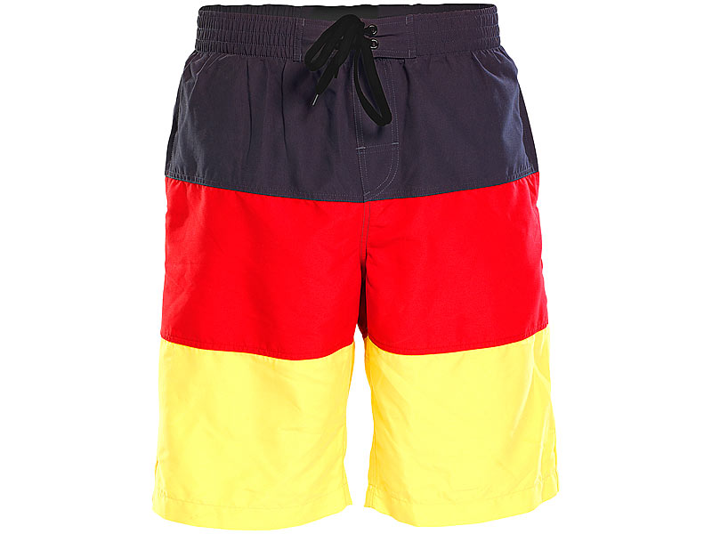 Speeron badeshorts im schwarz rot goldenen deutschland design, gr. xl
