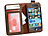 Xcase Edle Kunstleder-Schutzhülle im Buch-Design für iPhone 4/4s, braun Xcase Schutzhüllen für iPhones 4/4s