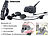 Callstel Motorrad-BT-Intercom-Headset, Fernbedienung, 1 km Reichweite, 2er-Set Callstel Intercom-Headsets mit Bluetooth, für Motorradhelme