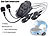Callstel Motorrad-Intercom-Freisprecheinrichtung mit Bluetooth, 100 m, 2er-Set Callstel Intercom-Headsets mit Bluetooth, für Motorradhelme