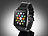 Callstel Glattleder-Armband für Apple Watch 42 mm, schwarz Callstel Apple Watch Armbänder