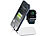 Callstel 2in1-Aluminium-Ladeständer für Apple Watch und Smartphones Callstel Apple Watch Ständer