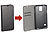 Carlo Milano Echtleder-Schutztasche mit Standfunktion für Galaxy S5, schwarz Carlo Milano Echt Leder Hüllen mit Aufstellfunktion für Samsung