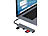 Callstel USB-Hub & Smartphone-PC-Adapter & faltbare Tastatur mit Bluetooth Callstel Smartphone-PC-Adapter, USB-Hub und Tastatur mit Touchpad und Bluetooth