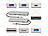 Callstel USB-Hub DeX Smartphone-PC-Adapter, USB C PD, 3xUSB 3.0, HDMI, SD, 60W Callstel