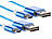 Callstel 2er-Set Lade-/Datenkabel Micro-USB mit beidseitigen Steckern, 100 cm Callstel Micro-USB-Kabel, verdrehsicher
