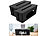 Callstel 2er-Set Kabelboxen groß, Smartphone- & Tablet-Ladesteckplatz, schwarz Callstel Kabelboxen mit Ladesteckplätze für Mobilgeräte