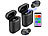 Callstel 2er-Set 2in1-Live-Übersetzer, In-Ear-Mono-Headset, Powerbank-Box & App Callstel 2in1-Live-Übersetzer & In-Ear-Mono-Headsets, mit Powerbank-Ladeboxen