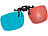 Somikon 3D-Aufsatz für Brillenträger, Anaglyphen-Technologie, Rot/Blau Somikon