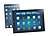 PEARL 2er-Set Glas-Schneidebretter im Tablet-Design, 23 x 16 cm & 19 x 13 cm PEARL Glas-Schneidebretter