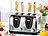 Rosenstein & Söhne Edelstahl-Toaster für 4 Scheiben, 1300 W (Versandrückläufer) Rosenstein & Söhne Toaster
