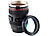 Somikon 2er-Set Kameraobjektiv-Becher, doppelwandig, innen Edelstahl, 300 ml Somikon Kameraobjektiv Thermobecher