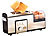 Rosenstein & Söhne 3in1-Edelstahl-Multifunktionstoaster mit Eierkocher, 1.250 Watt Rosenstein & Söhne Toaster mit Pfanne & Eierkocher