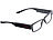 infactory Modische Brille mit LED-Leselicht und Akku, ohne Sehstärke infactory Brillen mit LED-Leselichtern
