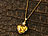St. Leonhard Glas-Herzanhänger mit 23K-Blattgold inkl. vergoldeter Kette St. Leonhard Damen Halsketten mit Blattgold-Anhängern