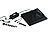 revolt Faltbares Solarpanel PHO-1500, Tasche, Powerbank & Adapter, 15W revolt Mobile Solarpanels mit USB-Anschlüssen