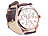 St. Leonhard Herren Mode Armbanduhr roségold mit weißem Zifferblatt & Leder-Armband St. Leonhard Analoge Herren-Armbanduhren mit Lederarmbändern
