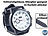 Crell Armbanduhr im Chronographen-Look, Metallgehäuse, Silikonarmband, weiß Crell Herren-Silikon-Armbanduhren
