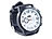 Crell Armbanduhr im Chronographen-Look, Metallgehäuse, Silikonarmband, weiß Crell Herren-Silikon-Armbanduhren