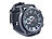 Crell Armbanduhr im Chronographen-Look, Metallgehäuse, Silikonarmb., schwarz Crell Herren-Silikon-Armbanduhren