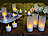 Lunartec 12 LED-Akku-Teelichte in Dekogläsern, Ladestation (Versandrückläufer) Lunartec Akku-LED-Teelicht-Sets mit Ladestation
