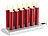 Lunartec 12 stimmungsvolle LED-Akku-Kerzen mit Edelstahl-Haltern, rot Lunartec Akku LED-Stabkerze