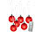 Lunartec Beleuchtete Weihnachtsbaum-Kugeln, Fernbed., 6 Stk, rot (refurbished) Lunartec LED Weihnachtsbaumkugeln