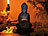 Lunartec Solar-LED Deko Lampe Buddha für Garten & Terrasse, 28 cm Lunartec