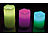 Lunartec Echtwachskerzen mit Farbwechsel-LED & Fernbedienung, 3er-Set Lunartec LED-Echtwachskerzen mit Fernbedienungen und Farbwechseln