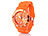 St. Leonhard Sportliche Silikon-Quarz-Armbanduhr, Lupen-Mineralglas, poppig-orange St. Leonhard Unisex-Silikon-Armbanduhren