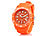 Crell SOLAR-betriebene Quarz-Uhr mit Silikonarmband, poppig-orange Crell Silikon Armbanduhren mit Solar