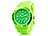 Crell SOLAR-betriebene Quarz-Uhr mit Silikonarmband, peppig-grün Crell Silikon Armbanduhren mit Solar