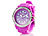 Crell SOLAR-betriebene Uhr mit Silikonarmband & Strass-Steinen, purpur Crell Silikon Damen Armbanduhren mit Solar