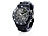 Crell Multifunktions-Uhr mit Silikon-Armband, Klassisch schwarz Crell Unisex-Silikon-Armbanduhren