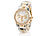 Crell Elegante Quarz-Armbanduhr, transparent-gold Crell Damenuhren