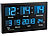 Lunartec LED-Funk-Tisch- und Wanduhr mit Datum und Temperatur, 412 blaue LEDs Lunartec LED-Funk-Wanduhren mit Temperaturanzeigen