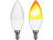 Luminea 2er-Set LED-Lampen mit Flammeneffekt, 3 Beleuchtungs-Modi, E14, 2 W, Luminea 