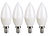 Luminea 4er-Set LED-Kerzen, warmweiß, 470 Lumen, E14, G, 6 Watt Luminea LED-Kerzen E14 (warmweiß)