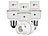 Lunartec 4er Pack Lampensockel-Adapter E27 auf E27 mit Helligkeitssensor Lunartec E27-Lampensockel mit Helligkeits- & Geräusch-Sensor
