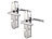 AGT 2er-Set Edelstahl-Türbeschlag-Sets für Bad & WC, je 2 Klinken AGT Edelstahl-Langschild-Türbeschläge für Bad und WC