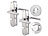 AGT 2er-Set Edelstahl-Türbeschlag-Sets für Bad & WC, je 2 Klinken AGT Edelstahl-Langschild-Türbeschläge für Bad und WC
