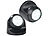 Luminea 2er-Set kabellose LED-Strahler, Bewegungssensor, 360° drehbar,100 lm Luminea LED-Strahler mit PIR-Sensor, Batteriebetrieb