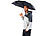 PEARL Automatik-Regenschirm mit Naturholz-Griff, schwarz PEARL Automatik-Regenschirme mit Naturholz-Griffen