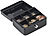 Xcase Stahl-Geldkassette, Münzeinsatz mit 6 Fächern, Schloss, 2 Schlüssel Xcase