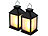 Lunartec 2er-Set Solar-Gartenlaternen, 12 Flammeneffekt-LEDs, Lichtsensor, Akku Lunartec