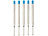 PEARL 50er-Set Kugelschreiber-Minen, blau, Stärke B PEARL Kugelschreiber-Minen