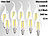 Luminea LED-Filament-Kerze, Ba35, E14, 3,5W, 360lm,270°,3000K,10er-Set Luminea LED-Filament-Kerzen E14 (warmweiß)