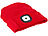 Lunartec Rote Strickmütze mit weißen (vorne) & roten (hinten) LEDs Lunartec